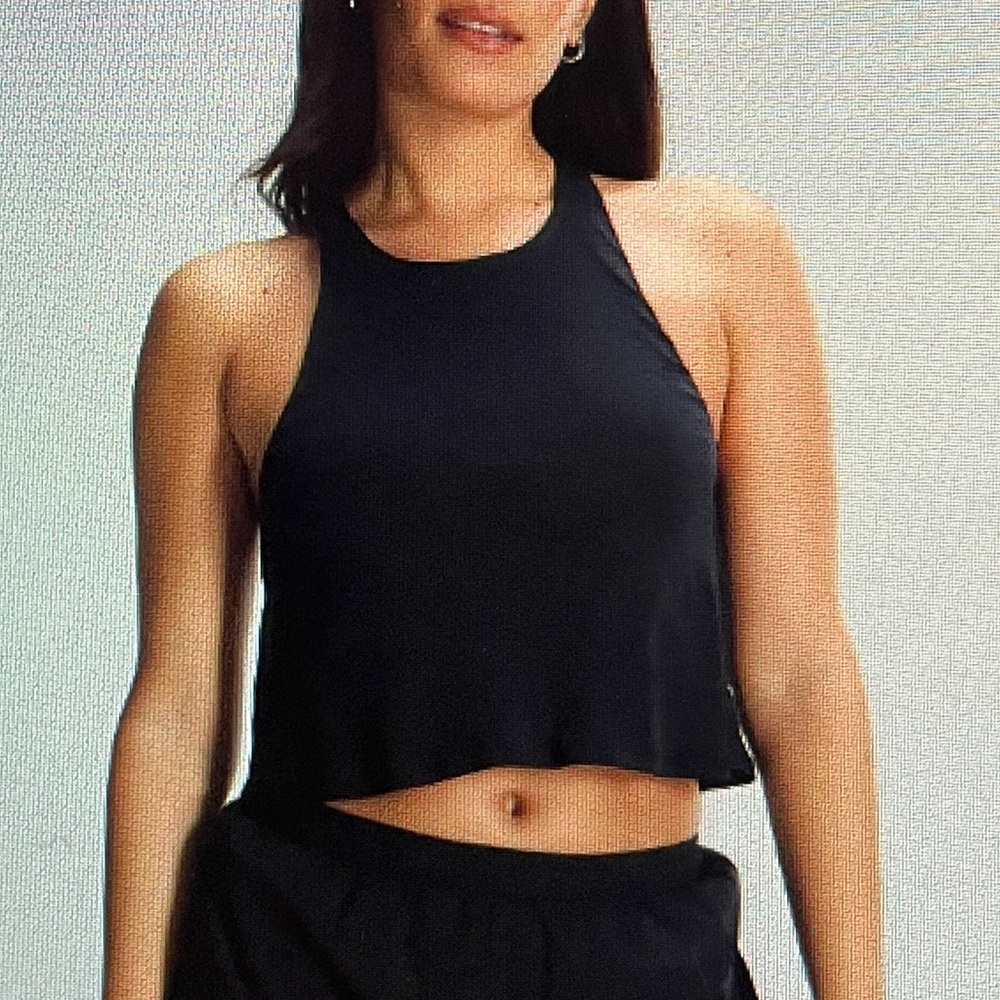 New! Fenty X Savage Lit Luster Crop Shelf Bra Tank in Black Caviar NWT
